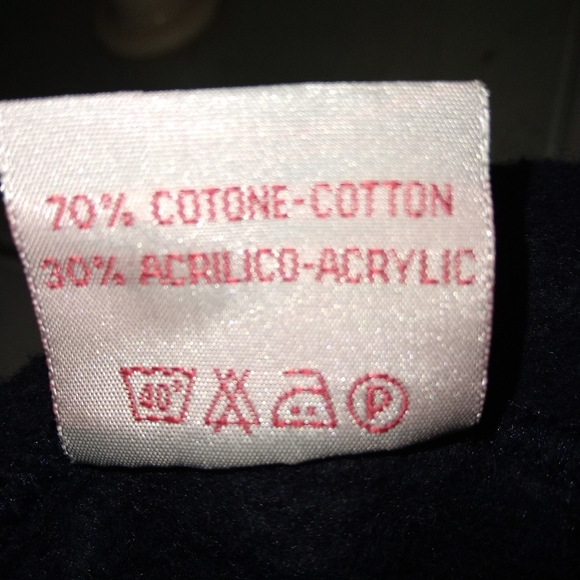 Unisex Made in Italy Vintage Navy Cotton/Acrylic Oversized Hooded Sweatshirt XL - Picture 4 of 5